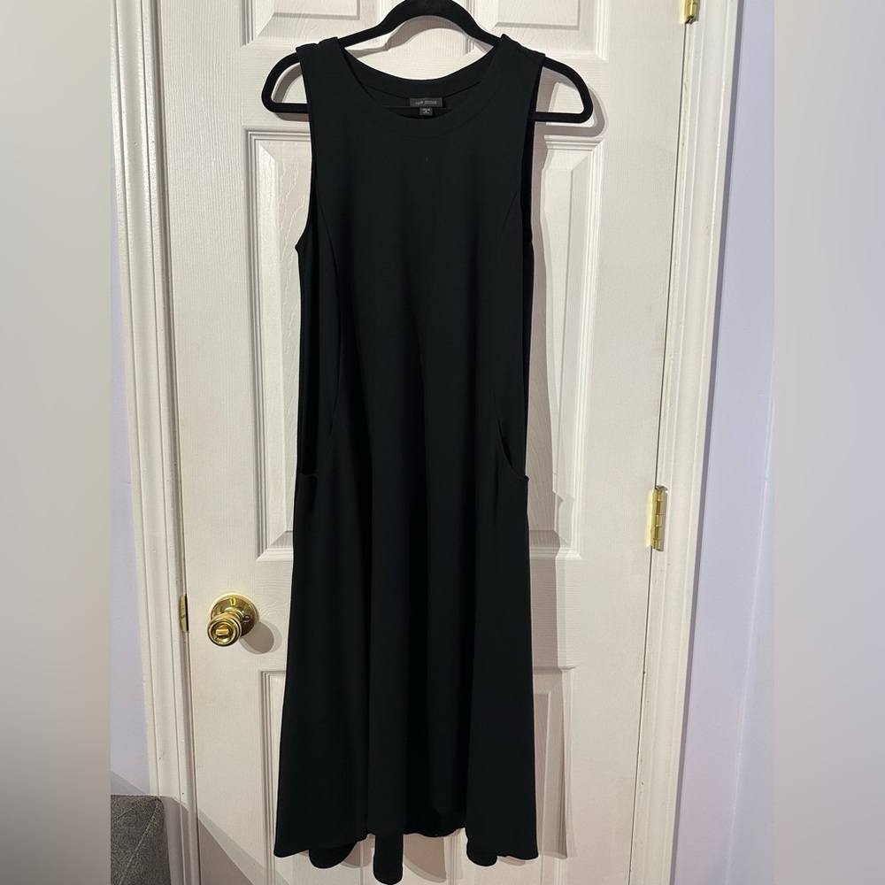 J. Jill Black Sleeveless Sheath Midi Dress (M)